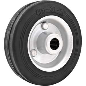 Roda 4", de borracha, preta, VONDER