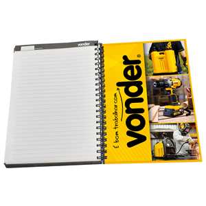Caderno espiral com capa dura, VONDER