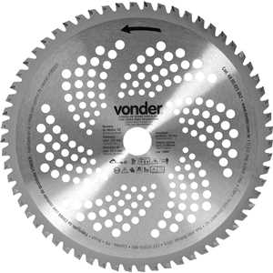 Lâmina circular com vídea, para roçadeiras, 255 mm x 25,4 mm, 62 dentes, VONDER