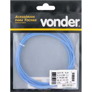 Guia espiral de Ptfe-Teflon, para arames de alumínio de 0,6 mm a 0,9 mm, com 3,5 m, para tochas TMV 250/300/400 VONDER