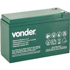 Bateria íons de lítio de 12,0 V, para pulverizador costal agrícola 2 em 1 VONDER
