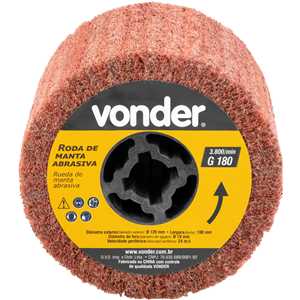 Roda de manta abrasiva para PEV 1380, grão 180, VONDER