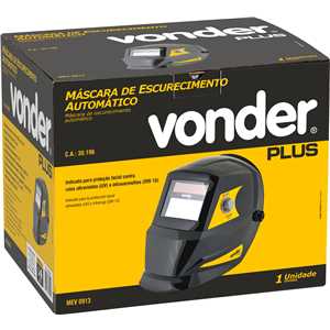 Máscara para solda, com escurecimento automático, tonalidade 9 a 13, MEV 0913, VONDER PLUS