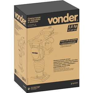 Compactador de percussão a gasolina, com motor Honda de 3,6 hp, 4 tempos, VONDER