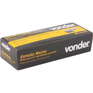 Espigão rosca macho de 1/4" NPT com escama de 5/16", caixa com 40 peças, VONDER