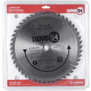 Lâmina de serra circular com dentes de metal duro/vídea, 250 mm x 30 mm, 48 dentes, NOVE54