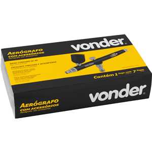 Aerógrafo com acessórios, 7 peças, VONDER