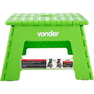 Banqueta plástica dobrável, verde, altura 220 mm, VONDER