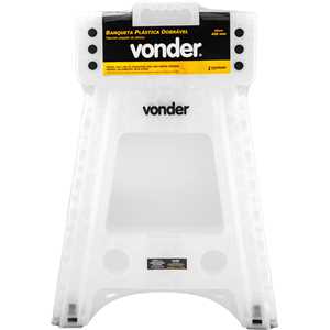 Banqueta plástica dobrável, transparente, altura 450 mm, VONDER