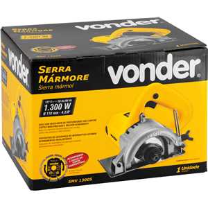 Serra mármore 110 mm, 1.300 W, 127 V~, sem kit refrigeração, com disco, SMV 1300 VONDER