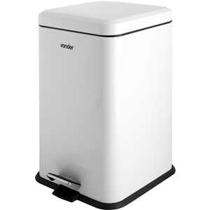 Lixeira retangular, 20 litros, inox, branca, VONDER