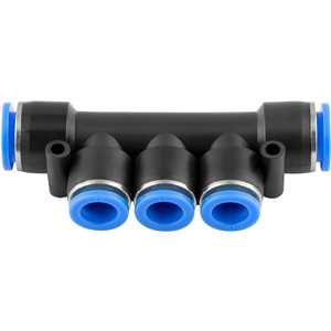 Conexão rápida tipo T de redução, com 2 entradas de 12,0 mm e 3 entradas de 10,0 mm, VONDER