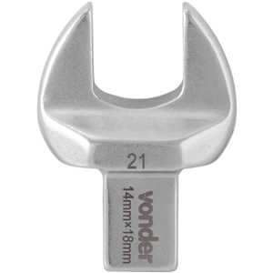 Ponta chave fixa de 21 mm, com encaixe 14 mm x 18 mm, para torquímetro de estalo intercambiável, VONDER