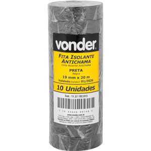 Fita isolante, 19 mm x 20 m, preta, VONDER