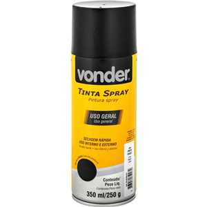 Tinta em spray preto fosco, 350 ml/250 g, VONDER