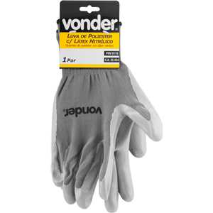 Luva de poliéster com látex nitrílico, tamanho 10, PNV 0110, VONDER