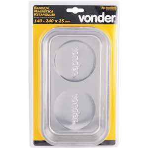 Bandeja magnética retangular, inox, 140 mm x 240 mm VONDER