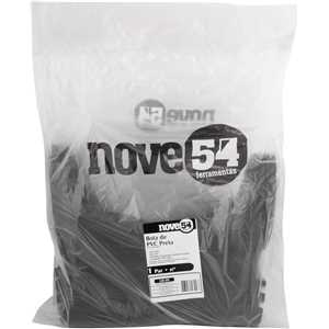Bota de PVC preta, cano médio, sem forro, 43/44, NOVE54