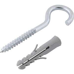 Gancho 4,8 mm x 70 mm, com bucha de nylon 10 mm, G-10, VONDER