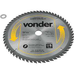 Lâmina de serra circular com dentes de metal duro/vídea, 300 mm x 30 mm, 60 dentes, VONDER