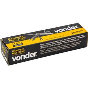 Canivete multiuso, em aço inox, 11 em 1, VONDER