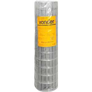 Tela alambrado, malha 10 cm x 5 cm, fio 1,9 mm, com 1,2 m x 25 m (altura x comprimento), VONDER