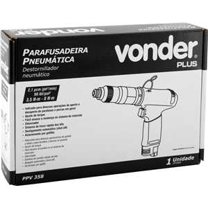 Parafusadeira pneumática com encaixe de 1/4", com acionamento por gatilho, PPV 358, VONDER PLUS