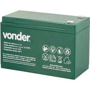 Bateria íons de lítio de 12,0 V, para pulverizador costal agrícola 2 em 1 VONDER