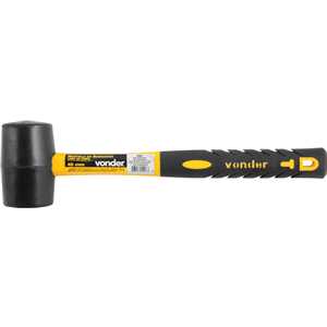 Martelo de borracha 45 mm, cabo em fibra, preto, VONDER