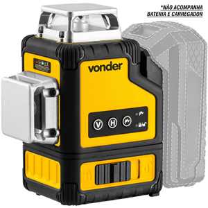 Nível a laser, 30 metros, verde, bateria intercambiável de 18 V, sem bateria e sem carregador, INLV 1854 VONDER