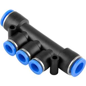 Conexão rápida tipo T de redução, com 2 entradas de 10,0 mm e 3 entradas de 8,0 mm, VONDER