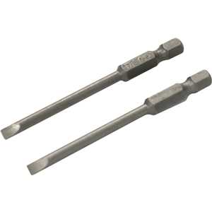 Jogo de bits/ponteiras, fenda, encaixe sextavado 1/4", 4 mm x 75 mm, cartela com 2 peças, VONDER