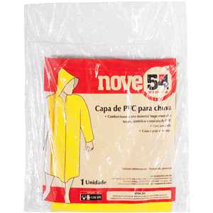 Capa de PVC, com forro, tamanho GG, amarela, NOVE54