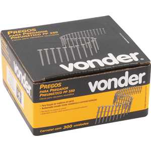Prego coil ardox, 2,1 mm x 50 mm, zincado, carretel com 300 unidades, para o pregador PP 550, VONDER