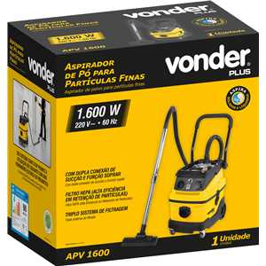 Aspirador de pó para partículas finas e líquidos, 1.600 W, 30 litros, 220 V~, APV 1600 VONDER PLUS
