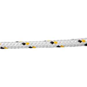 Corda multifilamento trançada 12,0 mm x 110 m, branca com detalhes em preto e amarelo, VONDER