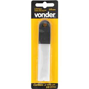 Lâmina para estilete 18 mm, 14 divisões, blister com 10 peças, VONDER