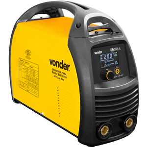 Inversor para solda com eletrodo e TIG, 200 A, RIV 240 PFC, display digital LCD, 85 V~ - 265 V~, alimentação automática, monofásico, VONDER