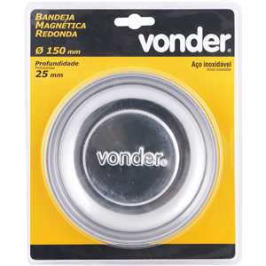 Bandeja magnética redonda, inox, Ø 150 mm VONDER
