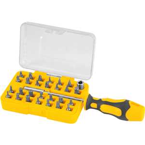Jogo de bits/ponteiras com 29 peças, encaixe sextavado 1/4", VONDER