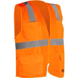 Colete refletivo tipo blusão, com bolso e ziper, laranja, CV 109 VONDER