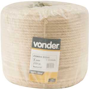 Corda de sisal 8 mm x 220 m, 3 pernas, VONDER