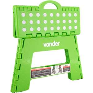 Banqueta plástica dobrável, verde, altura 220 mm, VONDER