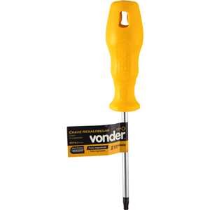 Chave hexalobular, T27, com cabo reto, VONDER