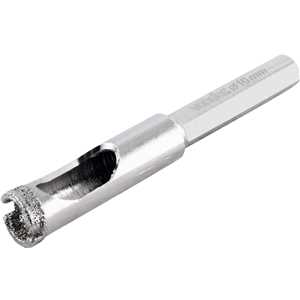 Serra copo diamantada 10 mm, refrigerada, com haste, VONDER