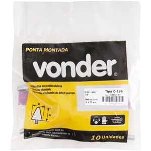 Ponta montada C-196, haste 1/4", VONDER