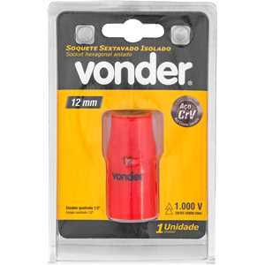 Soquete sextavado isolado, encaixe de 1/2", 12,0 mm, IEC60900, VONDER