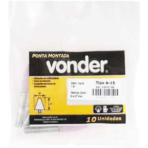 Ponta montada A-15, haste 1/4", VONDER