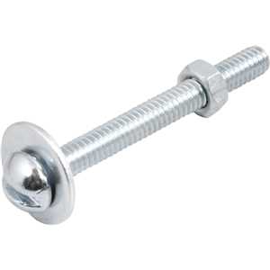 Parafuso máquina cabeça redonda, 5/32" x 1.1/2" BSW, com porca e arruela lisa, VONDER