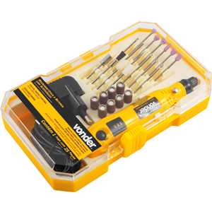 Microrretífica a bateria 3,6 V, fonte bivolt automático, com 24 acessórios, MBV 036, VONDER